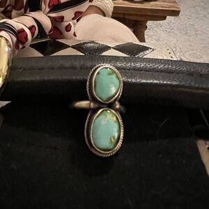 Sterling Silver Sonoran Double Oval Ring Turquoise